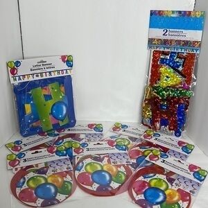 Swirl Birthday Decorations, Birthday Banners